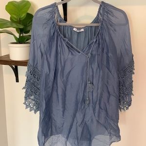 Tempo Paris Flowy Blue Blouse